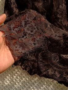 Comfortcana 女款抽繩腰蕾絲性感百搭約會旅行短褲 - 棕色 - 查看 7
