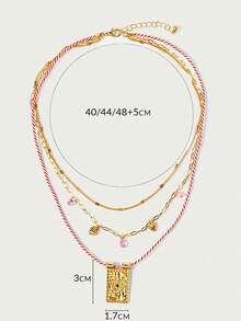 Glisma A Fashionable, Beautiful, Simple, Light Luxury And Sweet Holiday Girl Multi-Layer Necklace - Multicolor - View 9