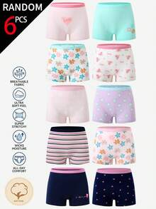 12-Piece Big Tween Girl Girls Soft Source Cotton Boxer Briefs In A Randomly Assorted Multicolored Collection. Featuring Pink Navy And Grey Leopard Print, Hearts, And Stars, These Comfortable All-Season Underwear Are Crafted From Skin-Friendly Lightweight Ribbed Knit Material With Cute Bow Patterns For A Cozy And Smooth Everyday Fit. - Multicolor - View 5