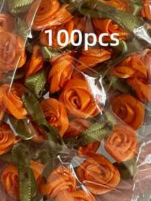 Rosas artificiales de satén hechas a mano, apliques de tela con rosetas para decoración de boda, manualidades y accesorios de costura - Multicolor - Ver 26