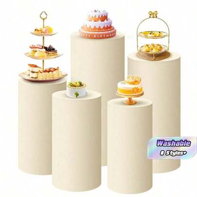 Flexible Cylindrical Base Cover, Cylindrical Holder Cover, Suitable For Wedding Or Birthday Parties - Cover Only
