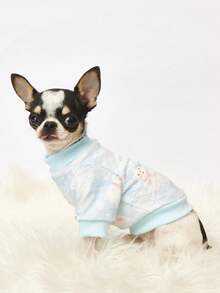 PETSIN 1 Printed Snowman Flannel Sweatshirt, Thick And Warm For Pets In Autumn And Winter, Blue Color - Multicolor - View 8