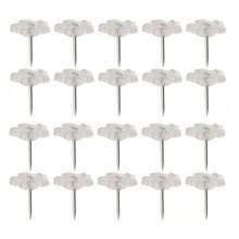 30Pcs/50Pcs/100Pcs Transparent Flower Shaped Push Pins, Five-Petal Flower Design Office Decorative Thumbtacks, Plum Blossom Shape Pins, Back To School Supplies - Multicolor - View 3