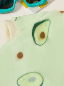 PETSIN 1 Pc Pet Cat Dog Universal Cute Green Avocado Pattern Printed Plush Warm Elastic Comfortable Dog Round Neck - Multicolor - View 9
