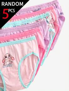 SHEIN 【5件隨機款】隨機發貨12款中的5件幼童女童內褲，柔軟針織親膚內褲 - 彩色 - 查看 8