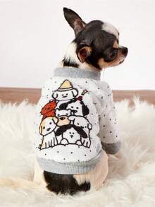 1 Piece Of Seven Small Dog Flannel Pet , White Flannel Thick Warm Pet Clothing - Multicolor - View 3