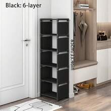 1pc Adjustable 6/8 Tier Metal Shoe Rack - Multi-Functional Portable Entryway Storage Rack, Suitable For Dorm And Home, Multi-Layer Sneaker And Shoe Storage, Minimalist White/Black Design Durable Shoe Organizer - Multicolor - View 11