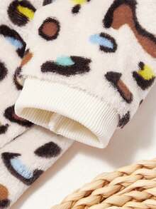 PETSIN 1pc Pet Colorful Leopard Print Hooded Sweatshirt, Thick Warm For Cats And Dogs In Autumn/Winter - Multicolor - View 6