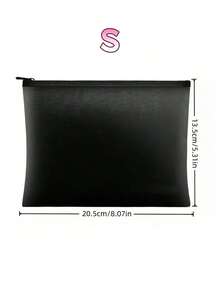 1PC Black Flame Resistant Waterproof Heat Resistant Silicone Fiberglass Document Bag For Home Office Storage Files Tickets Passport Cash Valuables Essential Security Organizer - Black - View 4