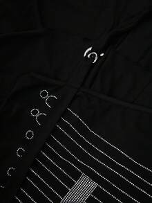 Rina Fox Vestido de mujer con diseño de strass, moda de doble capa con volantes en el bajo y cuello halter - Negro - Ver 4