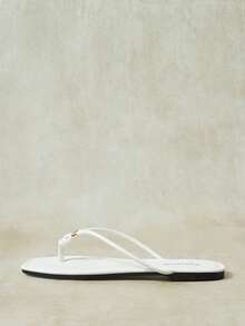 Styleloop Ladies Summer Thong Flat Shoes. - White - View 7