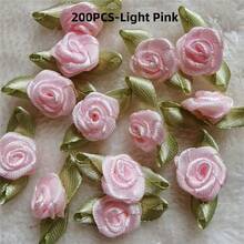 Rosas artificiales de satén hechas a mano, apliques de tela con rosetas para decoración de boda, manualidades y accesorios de costura - Multicolor - Ver 23