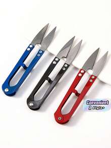 5PCS Sewing Scissors Sharp Stainless Steel Thread Snips UShaped Embroidery Shears Yarn Cutter Comfort Grip Portable For Quilting Knitting Crochet DIY Projects Supplies - Multicolor - View 1