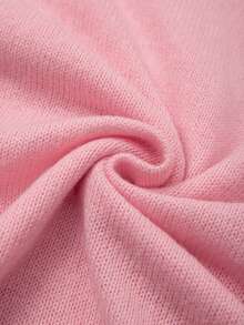 GlowEve CURVE Sweater Pullover Lengan Panjang Longgar Bahu Jatuh Leher Bulat Elegan Ukuran Plus untuk Musim Dingin - Berwarna merah muda - View 4
