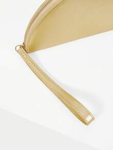 MOTF WOMEN'S FASHION HALF-MOON CLUTCH BAG, BRIGHT GOLD, SIMPLE HANDBAG, FOR DAILY, COMMUTING, BANQUETS, DRESS MATCHING - Gold - View 6