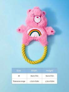 Care Bears X PETSIN 1pc Pink Heart-Shaped Bear Dog Toy With Built-In BB Sound, Cute Cartoon Design, Great For Interactive Play, Teeth Grinding & Cleaning, Suitable For Daily Fun, Outdoor Play, Home Alone Entertaining, Also A Unique Personalized Gift For Pet's Birthday Or Anniversary - Pink love bear - View 3