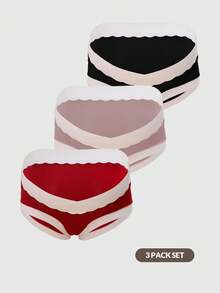 Moonlight&Mama 3 buah Celana Dalam Hamil Wanita Motif Patchwork Blok Warna - MultiWarna - View 2