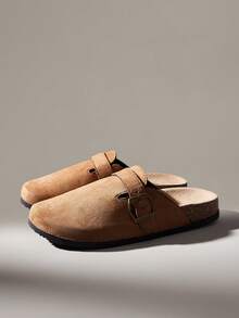 Solecia Women's Fashion Thick Sole Slippers, Round Toe With Square Buckle, Matching Shoes For Christmas - Mocha Brown - View 7