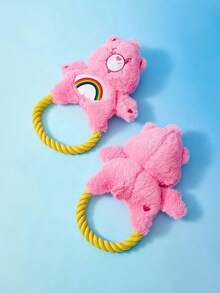 Care Bears X PETSIN 1pc Pink Heart-Shaped Bear Dog Toy With Built-In BB Sound, Cute Cartoon Design, Great For Interactive Play, Teeth Grinding & Cleaning, Suitable For Daily Fun, Outdoor Play, Home Alone Entertaining, Also A Unique Personalized Gift For Pet's Birthday Or Anniversary - Pink love bear - View 9
