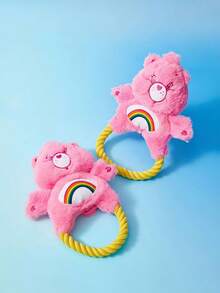 Care Bears X PETSIN 1pc Pink Heart-Shaped Bear Dog Toy With Built-In BB Sound, Cute Cartoon Design, Great For Interactive Play, Teeth Grinding & Cleaning, Suitable For Daily Fun, Outdoor Play, Home Alone Entertaining, Also A Unique Personalized Gift For Pet's Birthday Or Anniversary - Pink love bear - View 10