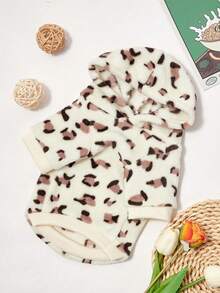 PETSIN 1 buah Hoodie Sweatshirt Bulu Domba Motif Leopard Beige untuk Hewan Peliharaan, Tebal & Hangat untuk Kucing & Anjing di Musim Gugur/Musim Dingin - MultiWarna - View 4