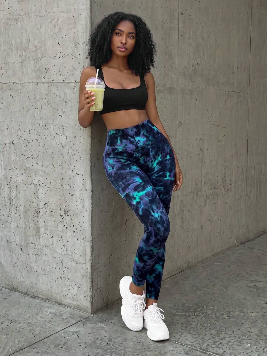 Core Rhythm Women's Fashion Printed Slim Fit Athletic Leggings Yoga Pants - Multicolor - View 1