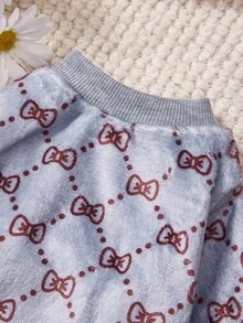 PETSIN 1 Printed Butterfly Tie Flannel Sweatshirt, Pet Autumn And Winter Thick Warm Gray Version - Multicolor - View 10