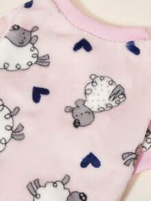 PETSIN 1 Pc Pet Cat Dog Universal Cute Pink Lamb Pattern Printed Fashion Plush Warm Elastic Comfortable Dog Round Neck - Multicolor - View 10
