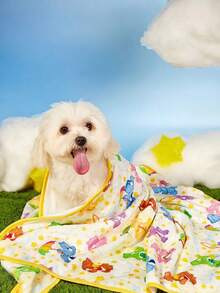 Care Bears X PETSIN 1pc Pet Cat Dog Universal Bear Cute Pattern Printed Plush Blanket, Soft Warm Reversible Design, Suitable For All Seasons, Washable And Durable, Great For Couch Cover, Bed Mat, Travel Use, A Cozy Gift For Small & Large Dogs And Cats - Multicolor - View 7