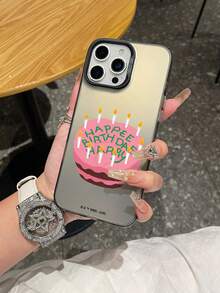 HARRY POTTER X SHEIN Harry Potter 粉色蛋糕圖案黑色防摔抗震手機殼，適用於 iPhone 13/14/15/15 Pro/16/16 Pro/17 Pro，熱門流行款 - 彩色 - 查看 3