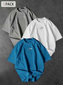 Gym Rark Men's Five-Point Star Print Crew Neck Short Sleeve Sports T-Shirt - Dusty Blue - View 1