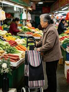 Shopping And Grocery Cart, Household Climbing Shopping Cart, Grocery Cart, Small Trolley, Folding Portable Grocery Cart. - Multicolor - View 8