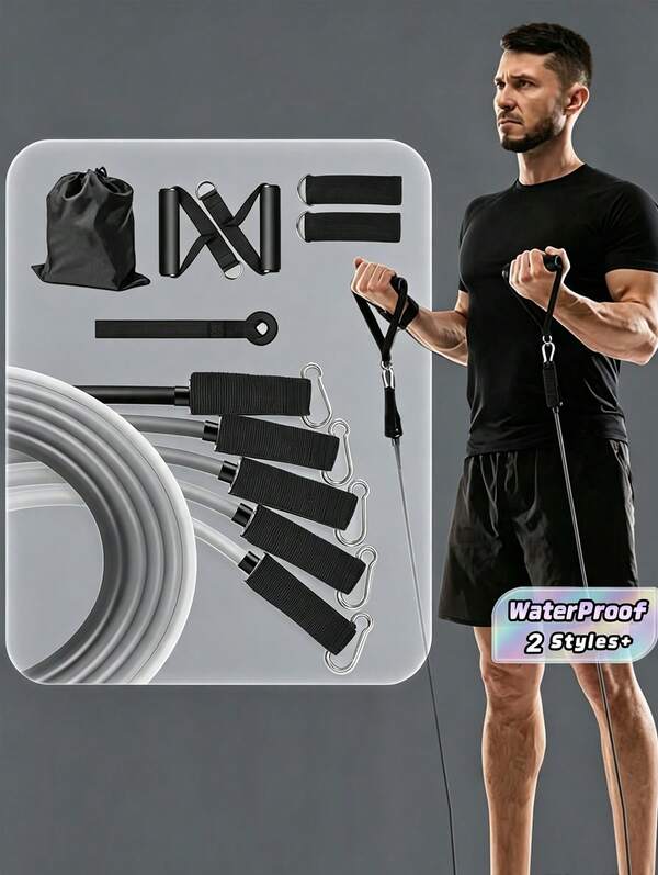 11/12-teiliges Widerstandsband-Set inklusive Türanker, Griffen, Aufbewahrungstasche, Bein- und Knöchelgurte, ideal für Widerstandstraining, Heimworkouts, Fitnesszubehör, Sport, Fitnessstudio-Nutzung, Heimtraining und Fitnessgeräte für das Training zu Hause.