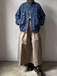 FRIFUL Women's Single-Breasted Casual Daily Denim Jacket Everyday Daytime Navy Blue Autumn - Blue - View 6