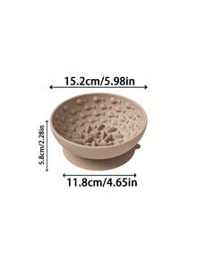 PETSIN 1 Buah Mangkuk Makan Lambat Silikon dengan Alas Hisap / Silikon Fleksibel Warna Netral Polos dengan Tekstur Timbul Berbentuk Ikan Kecil, Badan Mangkuk Melengkung Dalam, Bagian Bawah dengan Cangkir Hisap Terintegrasi yang Kuat - standar - View 11