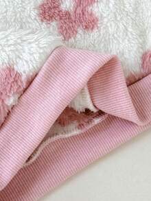 Cozy Pixies Baby Girl Flower Print Fuzzy Sweatshirt Sweatshirt ,Baby Girlbaby Pullover - Beige - View 6