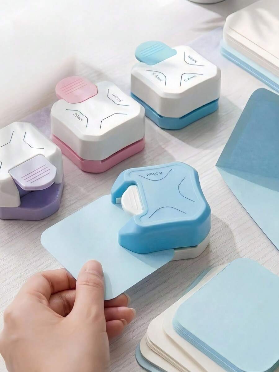 Haus Hana 1PC 3in1 Multifunctional Decorative Craft Tools Set Includes R4 Round Cornerer R7 Beveling Tool Multiangle Edge Corner Cutter Pattern Embossing Stamp Practical Office School DIY Supplies Essential Stationery For Students Home Art Projects - multicolor - View 1