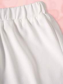 HELLO KITTY AND FRIENDS | SHEIN 女童卡通印花T恤短褲套裝 - 白色 - 查看 5