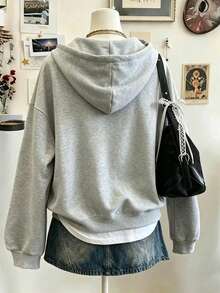 Lalippa Women's Casual Versatile Colorblock Patchwork 2 In 1 Hooded Sweatshirt - Multicolor - View 2