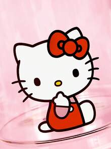 HELLO KITTY AND FRIENDS | SHEIN 可愛卡通貓硼矽酸鹽儲物罐，透明耐熱玻璃，可收納棉片、棉棒、牙線、牙籤，適合梳妝台與浴室收納整理 - 無色 - 查看 4