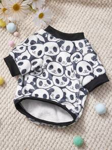 PETSIN 1 Printed Panda Flannel Sweatshirt, Thick And Warm For Pets In Autumn And Winter - Multicolor - View 9