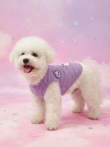 Care Bears X PETSIN 1pc Cute Little Bear Purple Waffle Vest With Three-Dimensional Ears For Cats And Dogs, Spring/Summer Thin Breathable With Drawstring Buckle, Great For Indoor Playtime Or Energetic Outdoor Runs - Purple - View 5