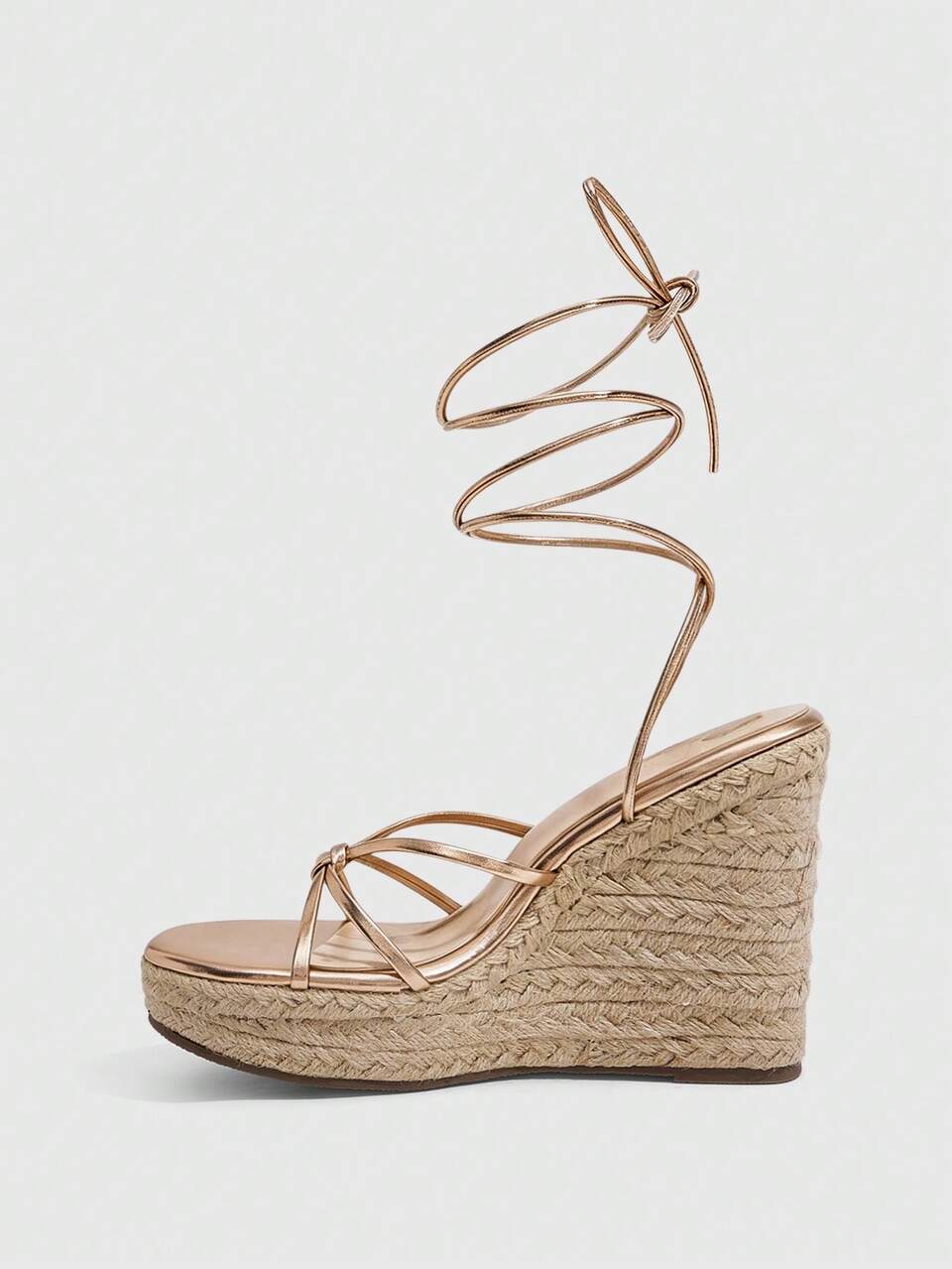 CUCCOO SZL Women's Fashion Casual Versatile Sexy Cross Strap Straw Wedge Sandals For Commute, Date, Party, Holiday, Wedding, Vacation