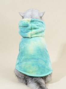PETSIN 1pc Christmas Color Pet Warm Coat Holiday Green Color Blocked Flannel Thick Warm Clothes - Multicolor - View 7