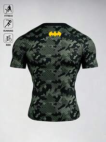 BATMAN X SHEIN 男士蝙蝠圖案休閒百搭日常運動T恤 - 彩色 - 查看 2