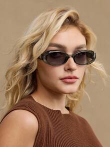 MOTF PREMIUM Gafas de moda con montura completa de forma ovalada - Verde - Ver 1