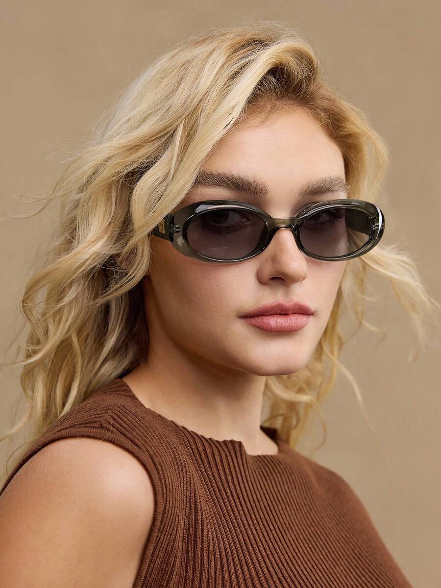 MOTF PREMIUM Gafas de moda con montura completa de forma ovalada - Verde - Ver 1