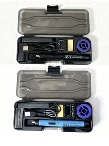 1pc Wireless Soldering Iron, 3 Heat Settings, USB Charging, Flux, Stand, Storage Case - Multicolor - View 7