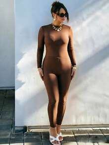 Swim Shayni Plus Size Women Solid Color Long Sleeve Bodysuit, Long Pants And Colorblock Skirt Burkini Separates Swimsuit Set - Multicolor - View 4