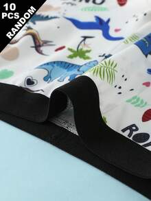 Random 10pcs Boys Cartoon Dinosaur Print Boxer Briefs, Cool Dinosaur Pattern, Comfortable Boxer Underwear - Multicolor - View 4